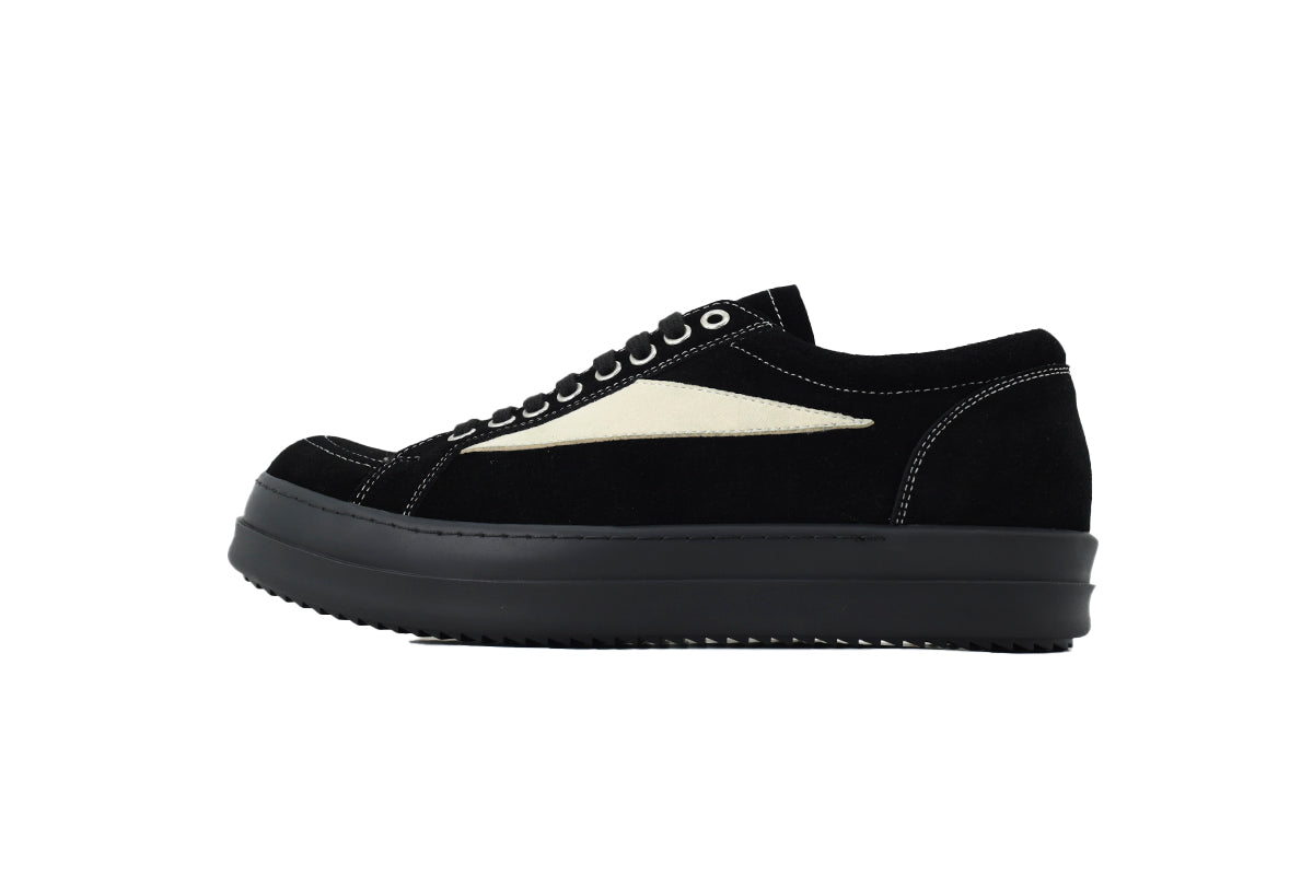 Rick Owens Strobe Vintage Low-Top Sneakers – Black