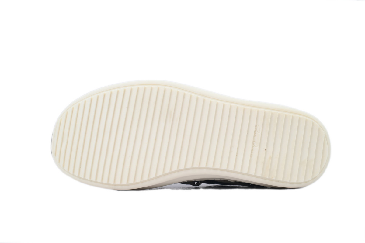 Rick Owens Wrap-Lace Low-Top Sneakers – Black & Cream