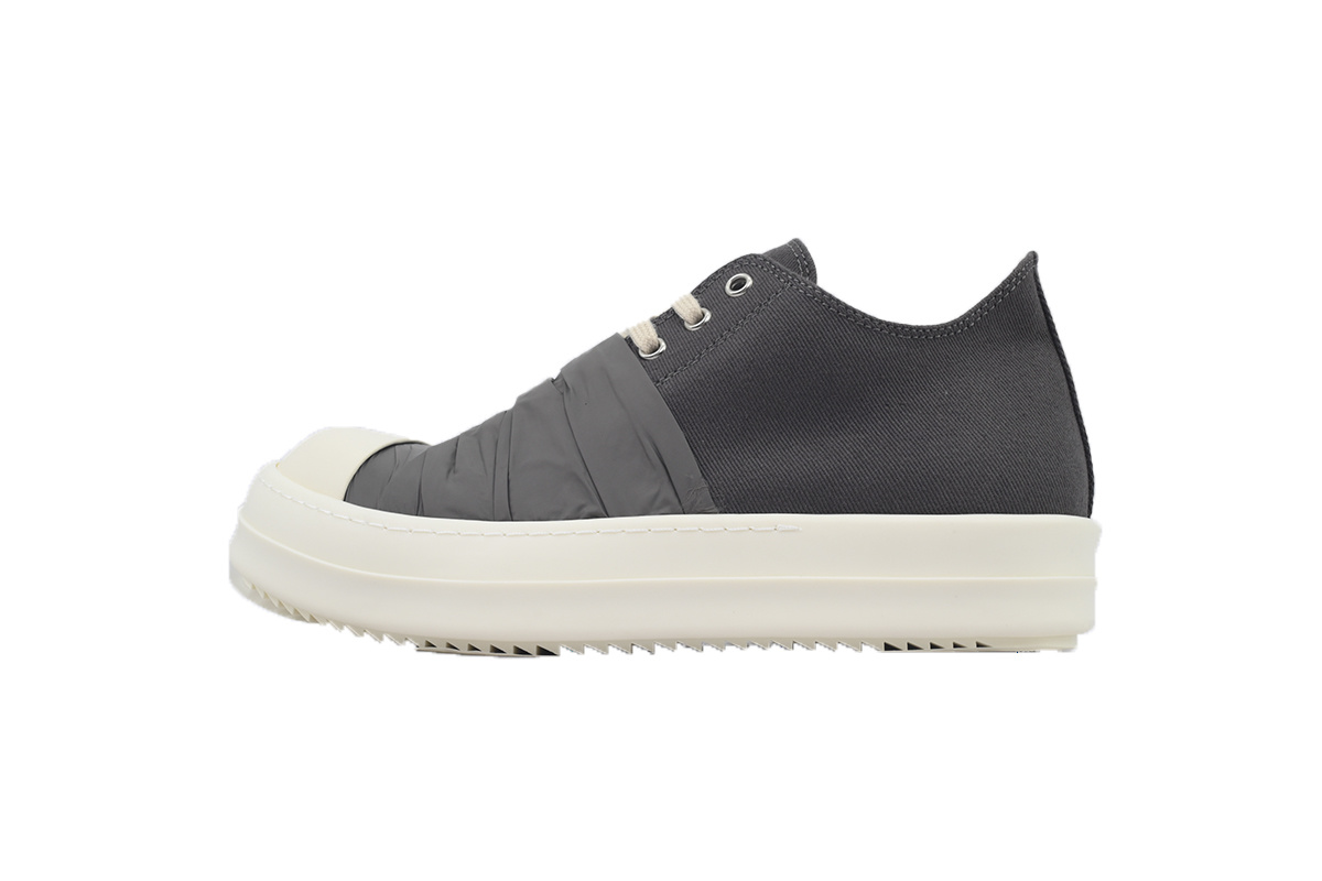 Rick Owens Wrap-Panel Low-Top Sneakers – Grey & Black
