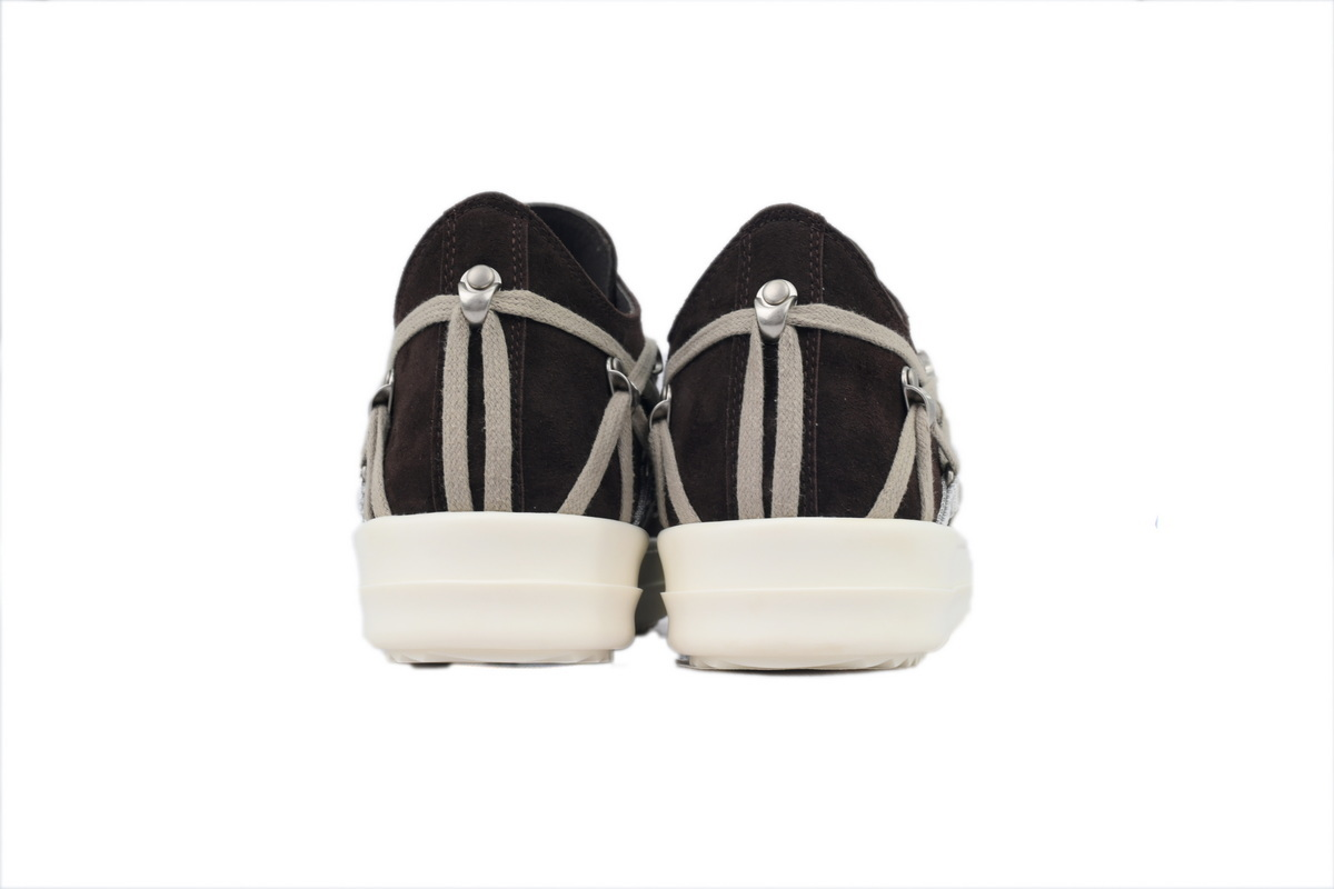 Rick Owens Wrap-Lace Low-Top Sneakers – Black & Cream