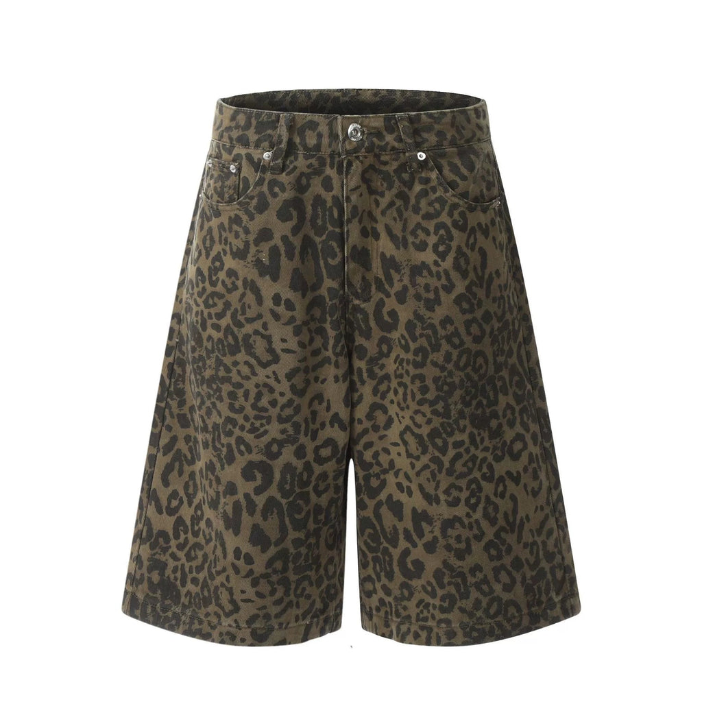 Fashion sports loose leopard print shorts
