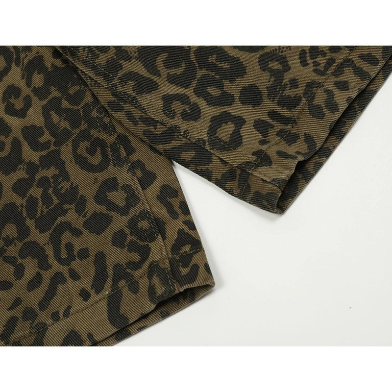 Fashion sports loose leopard print shorts