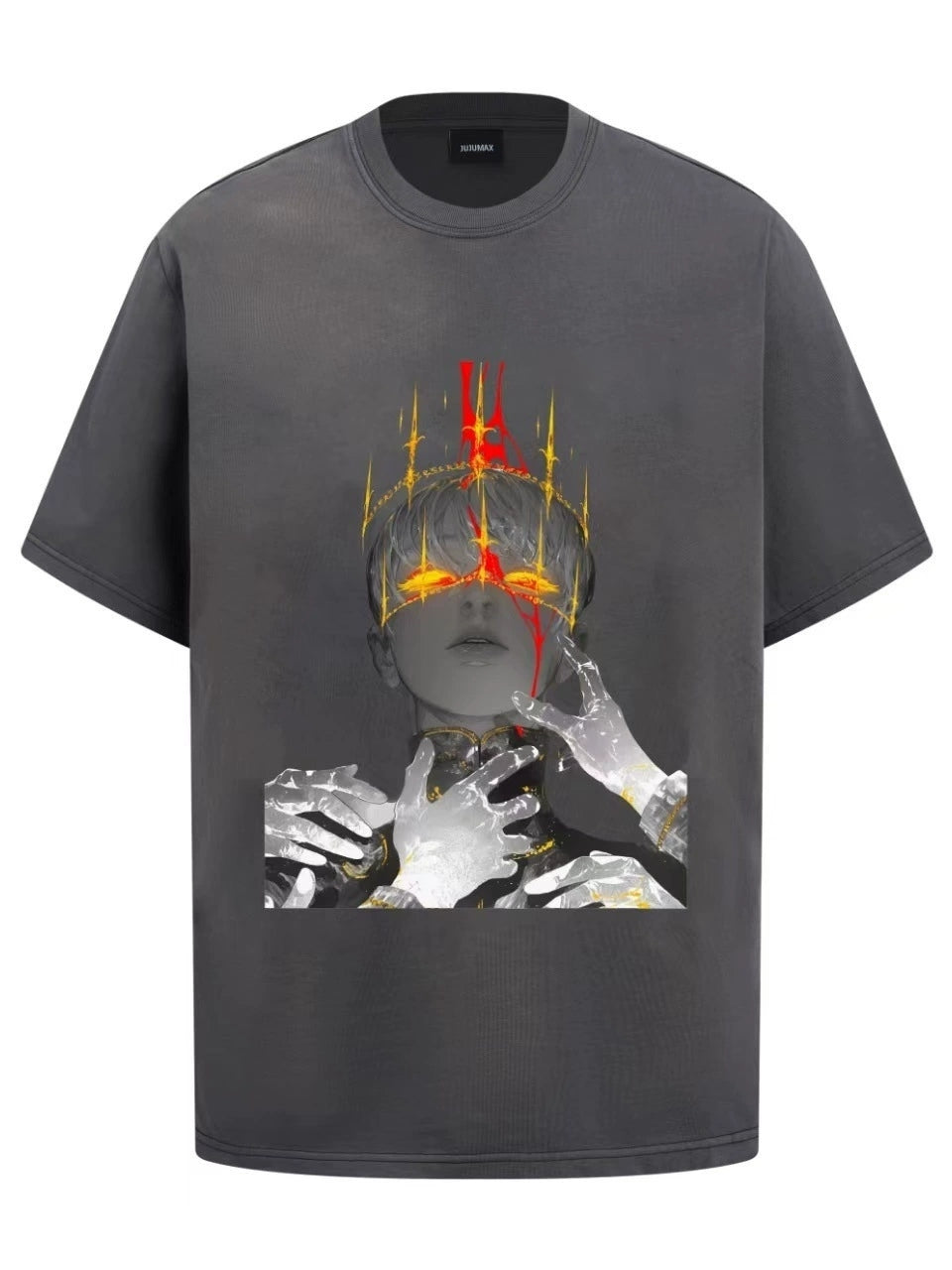 Fashion printed solid color T-shirt