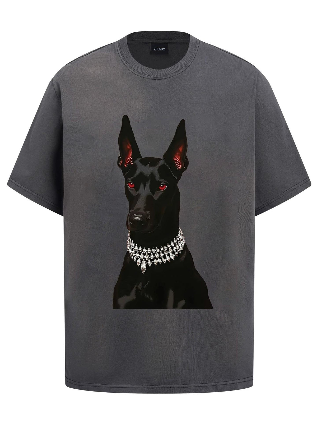 Fashion printed solid color T-shirt