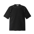 Fashion printed solid color T-shirt