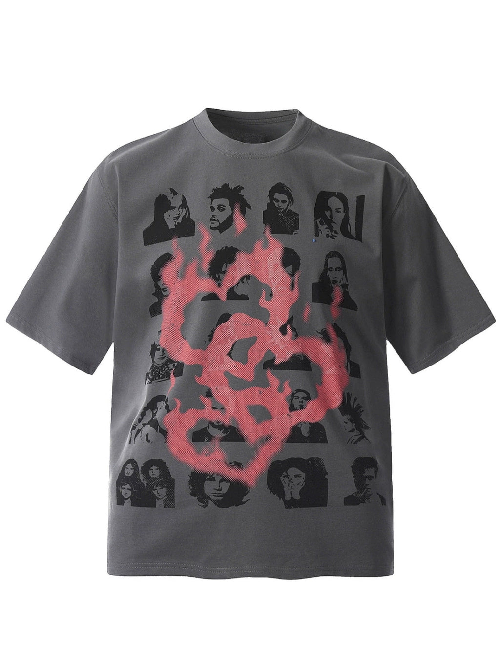 Fashion printed solid color T-shirt