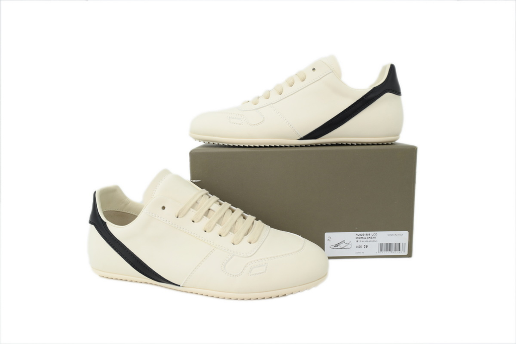 Rick Owens RO De Xun Low-Top Sneakers – White & Black