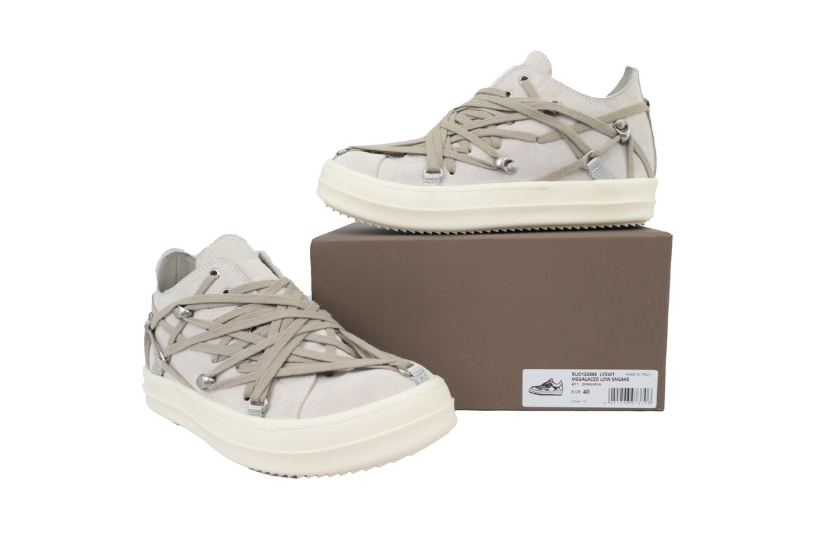 Rick Owens Wrap-Lace Low-Top Sneakers – Off-White