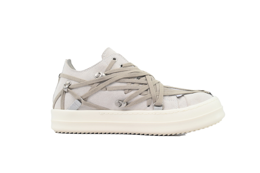 Rick Owens Wrap-Lace Low-Top Sneakers – Off-White