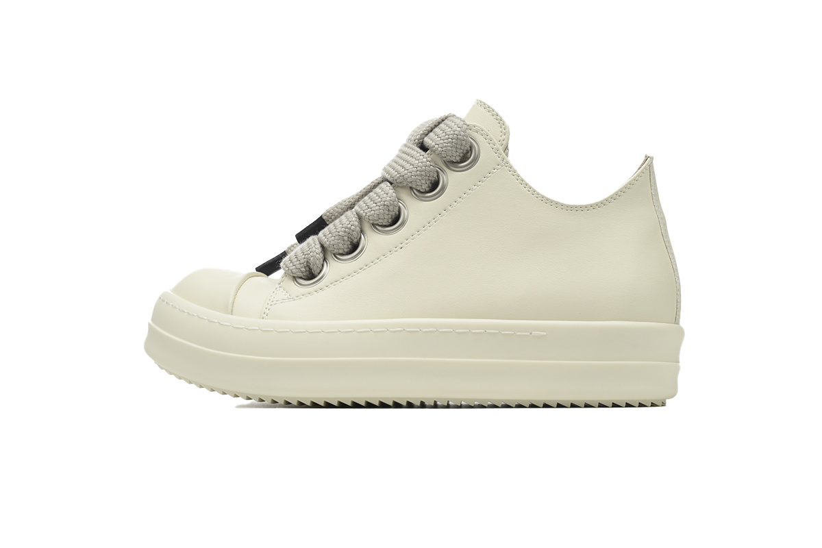 Rick Owens RO Oversized Lace Low-Top Sneakers – White