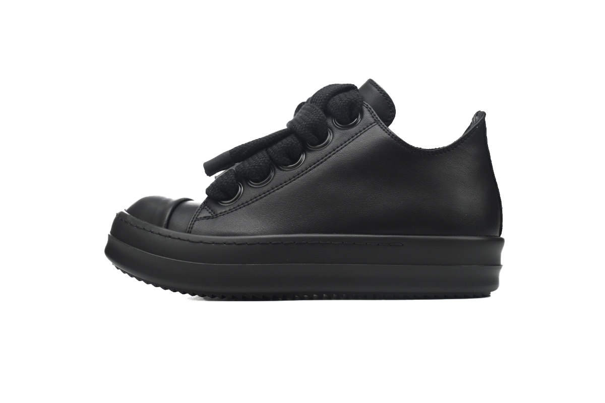 Rick Owens RO Oversized Lace Low-Top Sneakers – Black