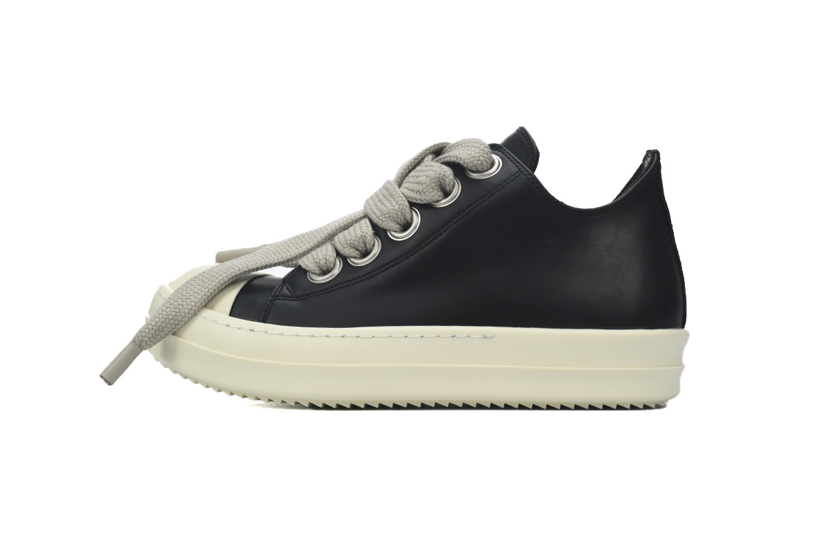 Rick Owens Rope-Lace Low-Top Sneakers – Black & White