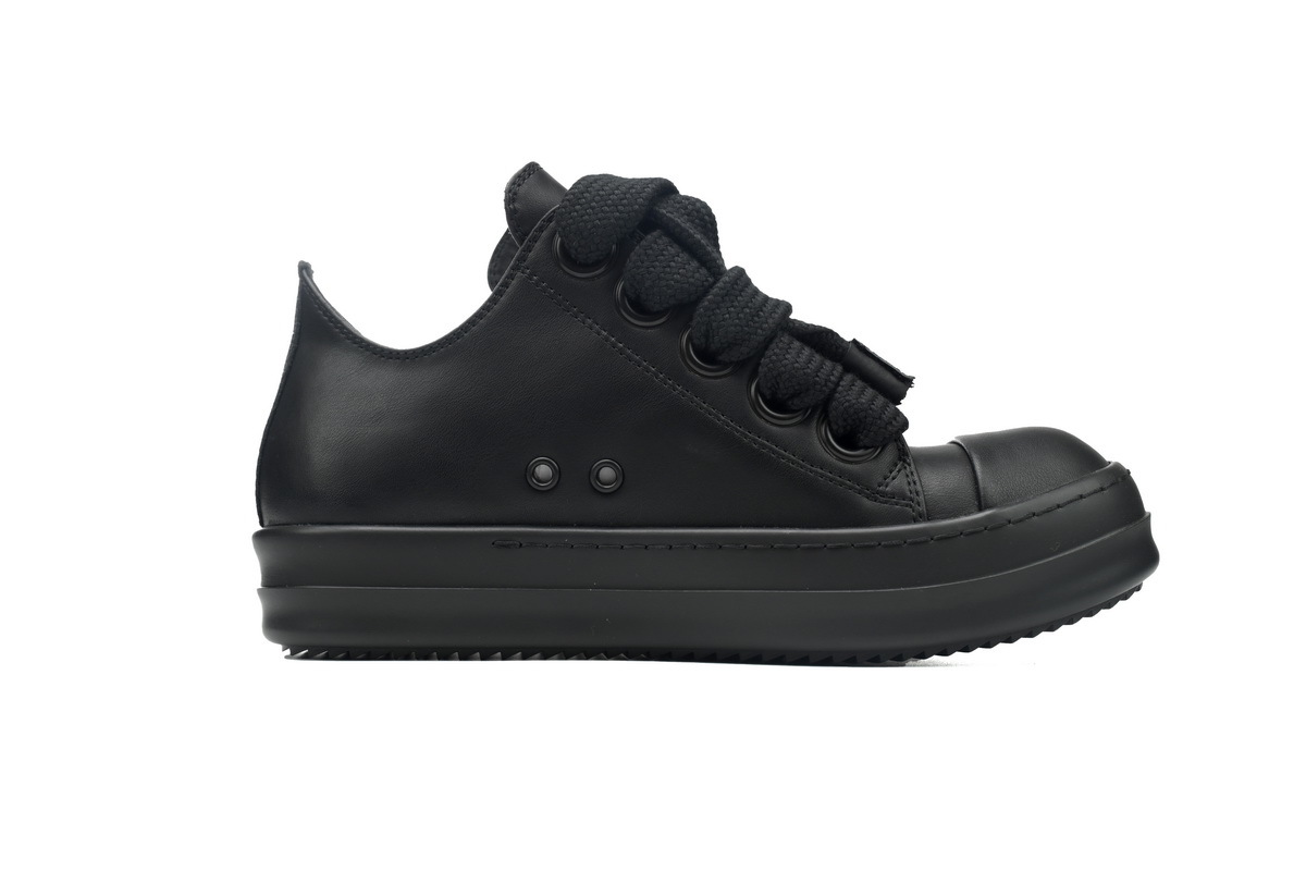 Rick Owens RO Oversized Lace Low-Top Sneakers – Black