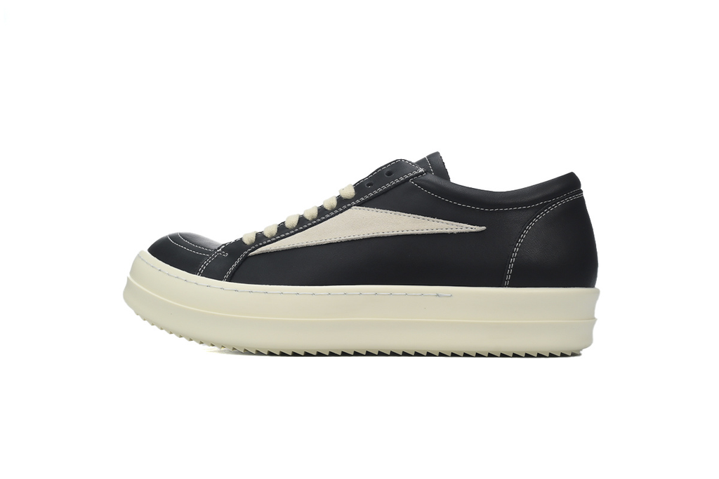 Rick Owens Strobe Vintage Low-Top Sneakers – Black & Milk