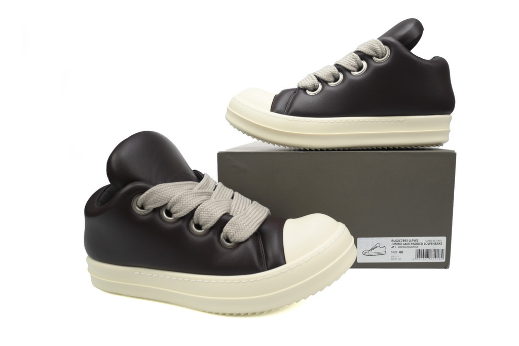 Rick Owens RO Jumbo Puffer Low-Top Sneakers – Brown