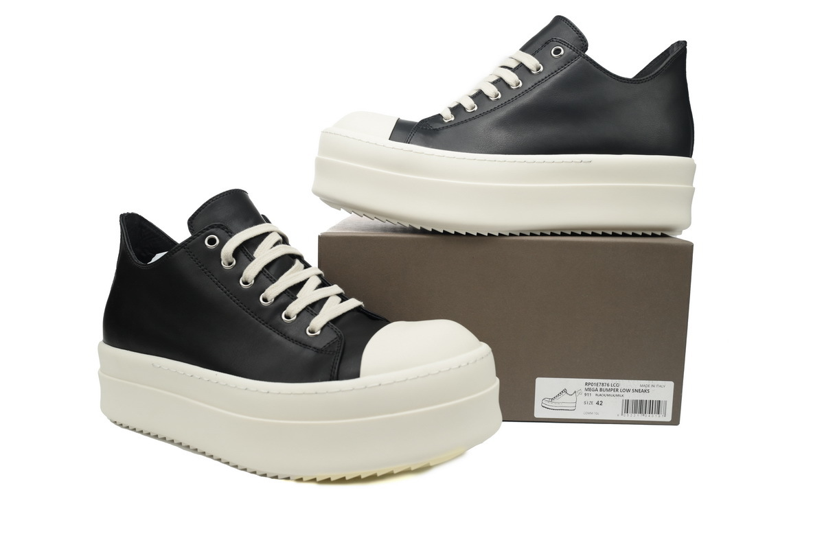 Rick Owens RO Platform Low-Top Sneakers – Black & White