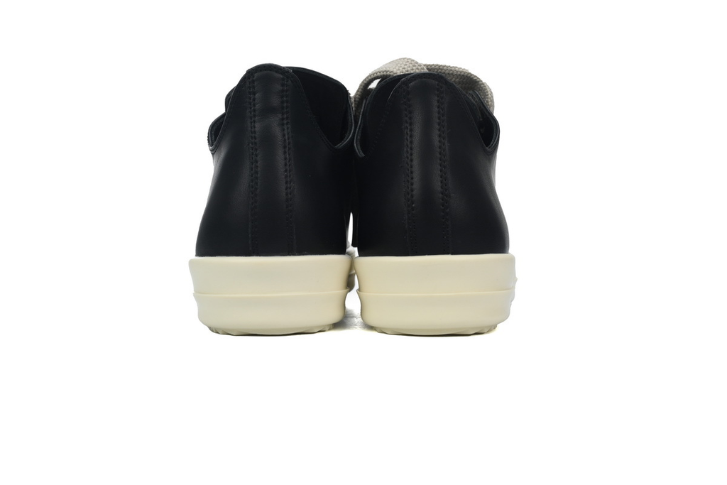 Rick Owens Rope-Lace Low-Top Sneakers – Black & White