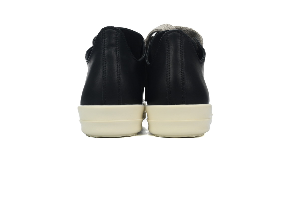 Rick Owens Rope-Lace Low-Top Sneakers – Black & White