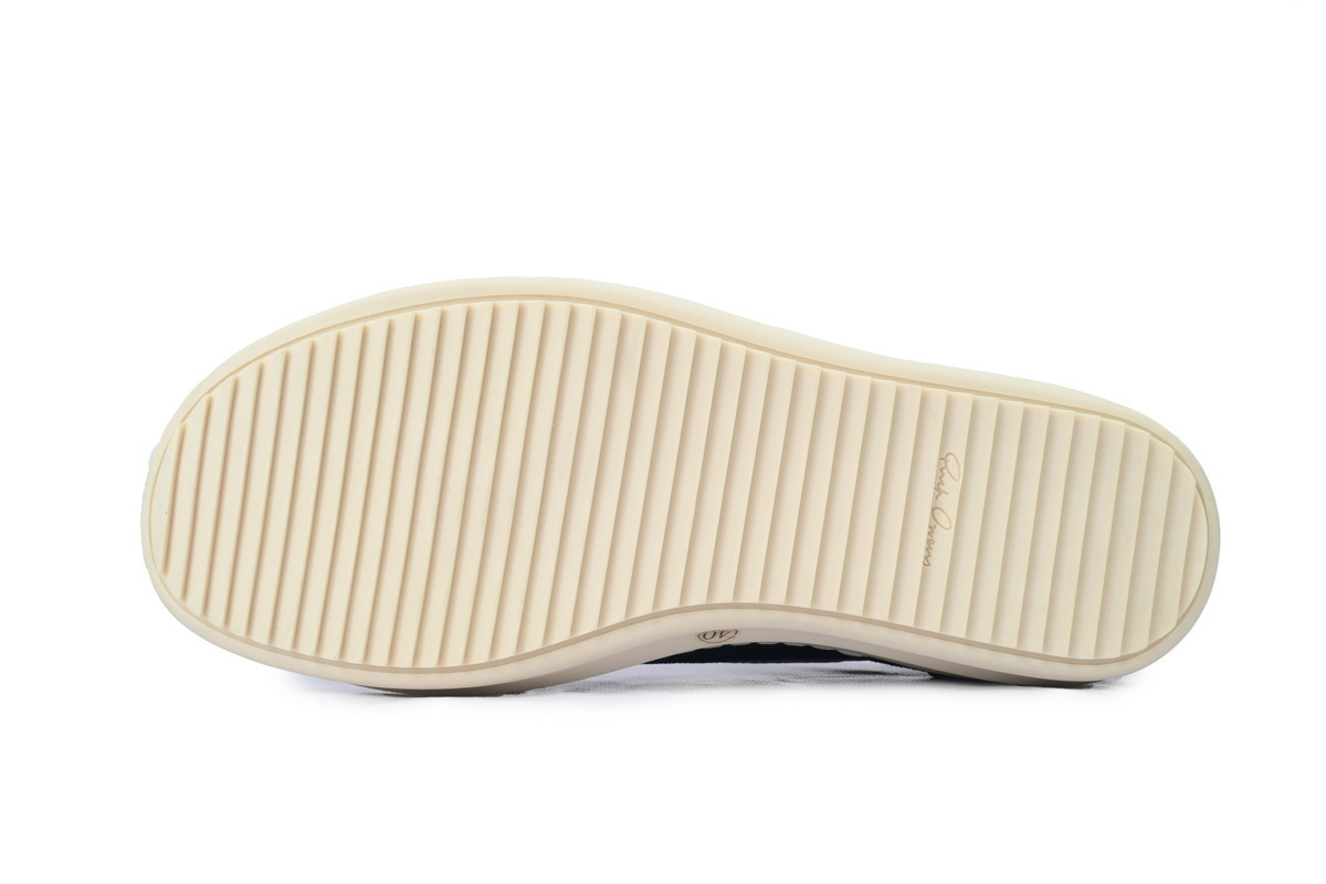 Rick Owens Suede Vintage Low-Top Sneakers – Black, Milk & White