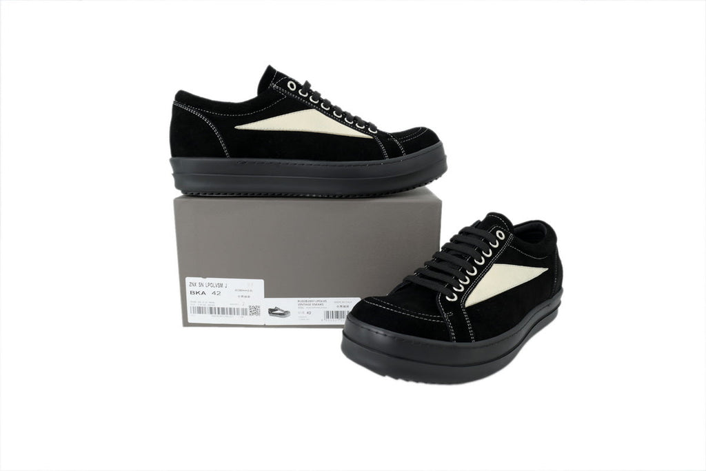 Rick Owens Strobe Vintage Low-Top Sneakers – Black