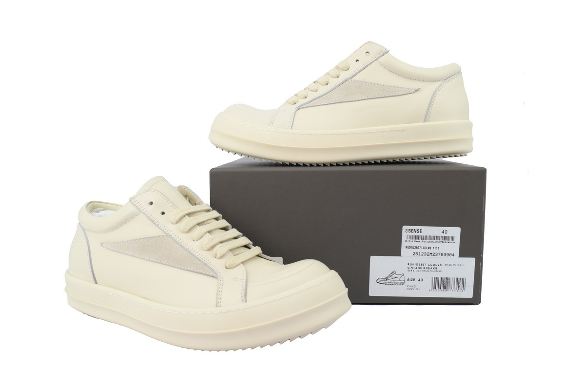 Rick Owens Women’s Lido Vintage Low Sneakers – Milk