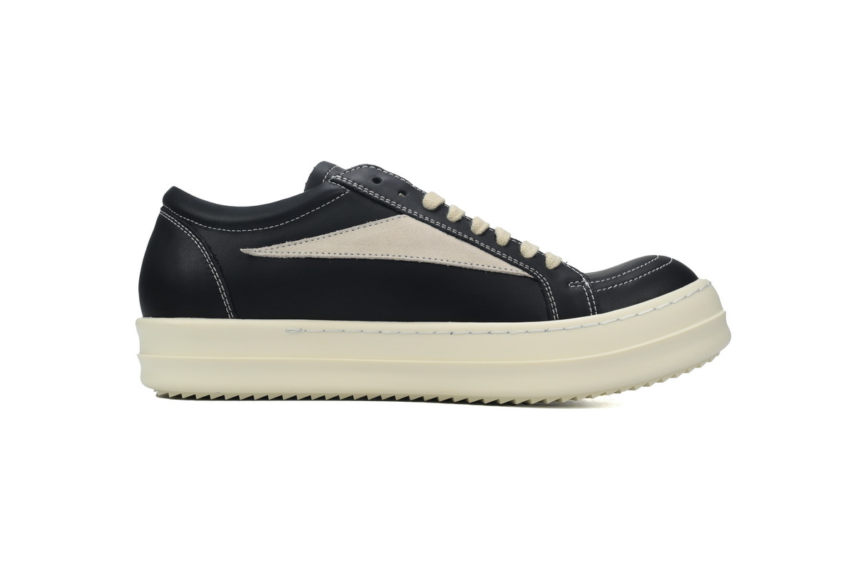 Rick Owens Strobe Vintage Low-Top Sneakers – Black & Milk